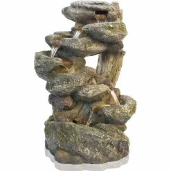 H55cm Dakota Falls Rock Effect Cascading Water Feature with Lights by Ambienté -Water Features Shop WF9604 add image 4 55e3