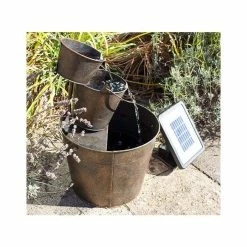 H49cm Dunwich Cascading Bucket Solar Zinc Water Feature by Solaray -Water Features Shop WF9637 add image 4 f5c6