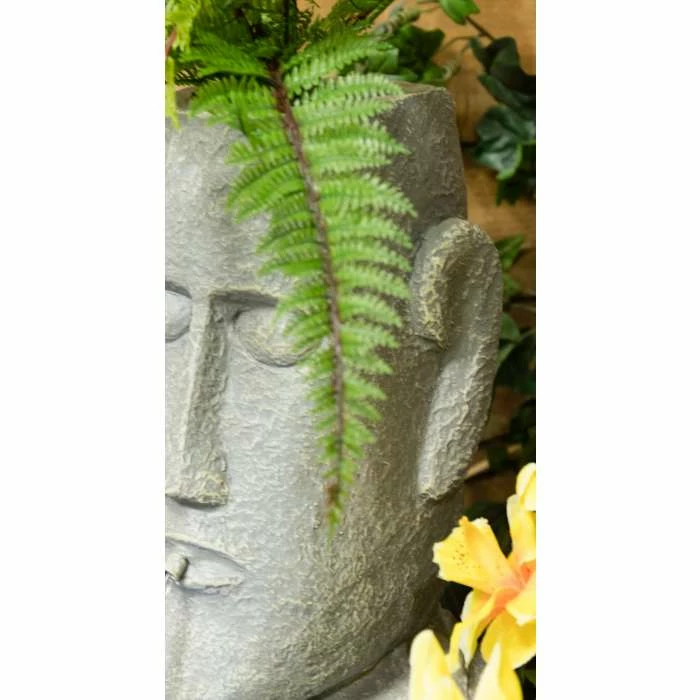 H50cm Easter Island Head Solar Water Feature & Planter with Lights by Solaray 10 H50cm Easter Island Head Solar Water Feature & Planter with Lights by Solaray - Image 8