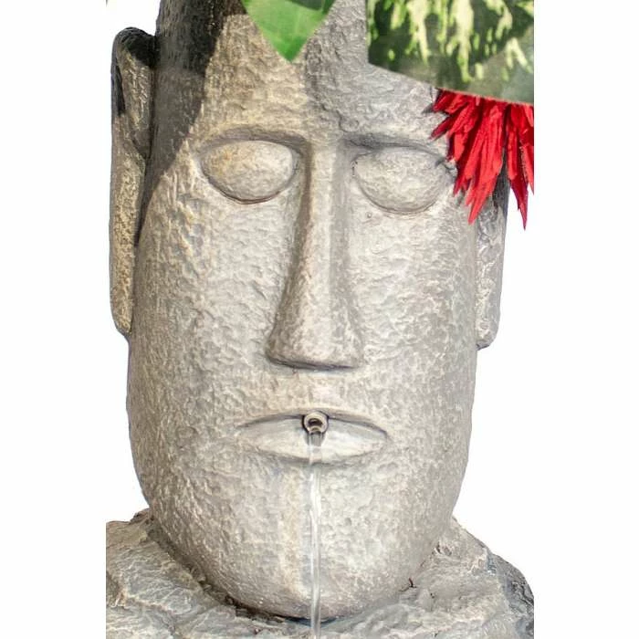 H50cm Easter Island Head Solar Water Feature & Planter with Lights by Solaray 11 H50cm Easter Island Head Solar Water Feature & Planter with Lights by Solaray - Image 9