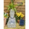 H50cm Easter Island Head Solar Water Feature & Planter with Lights by Solaray -Water Features Shop WF9718 main image 42af