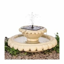 H79cm Victoriana Cream Solar Caststone™ Bird Bath with Lights by Solaray -Water Features Shop WF9786CRM add image 5 ce5a