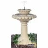 H79cm Victoriana Cream Solar Caststone™ Bird Bath with Lights by Solaray