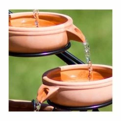 H55cm Terracotta Solar Water Feature with Battery Backup and Lights by Solaray -Water Features Shop WF9792 add image 4 7691