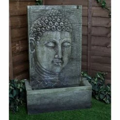 H100cm Nirvana Buddha Falls Water Feature with Lights | Indoor/Outdoor Use by Ambienté -Water Features Shop WF9827 add image 2 4948