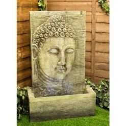 H100cm Nirvana Buddha Falls Water Feature with Lights | Indoor/Outdoor Use by Ambienté -Water Features Shop WF9827 add image 4 0114