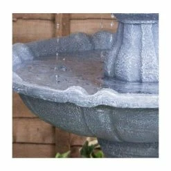 H92cm Grey Imperial Tiered Solar Water Fountain with Lights by Solaray -Water Features Shop WF9886 add image 2 4b15