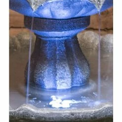 H92cm Grey Imperial Tiered Solar Water Fountain with Lights by Solaray -Water Features Shop WF9886 add image 3 9a76