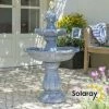 H92cm Grey Imperial Tiered Solar Water Fountain with Lights by Solaray -Water Features Shop WF9886 main image ef7f