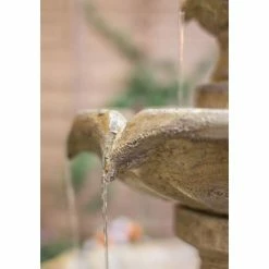 H92cm Cream Imperial Round Tiered Solar Water Fountain with Lights by Solaray -Water Features Shop WF9887 add image 5 6b60