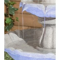 H112cm White Imperial Round Tiered Solar Water Fountain with Lights by Solaray -Water Features Shop WF9892 add image 7 4c7f