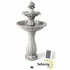 H112cm White Imperial Round Tiered Solar Water Fountain with Lights by Solaray 1 H112cm White Imperial Round Tiered Solar Water Fountain with Lights by Solaray -Water Features Shop WF9892 main image 818d