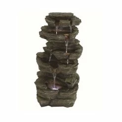 Solar Powered Slate Falls LED Water Feature